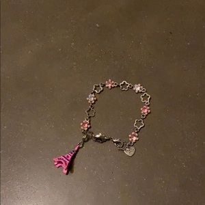 Kids floral eiffel tower charm it charm bracelet